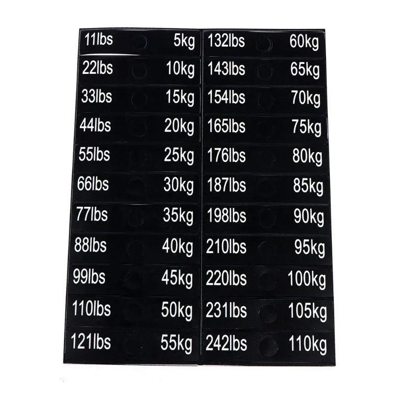 Gym Equipment Weight Plate Label Sticker Strength Training Machine Weight Mark Decal Single