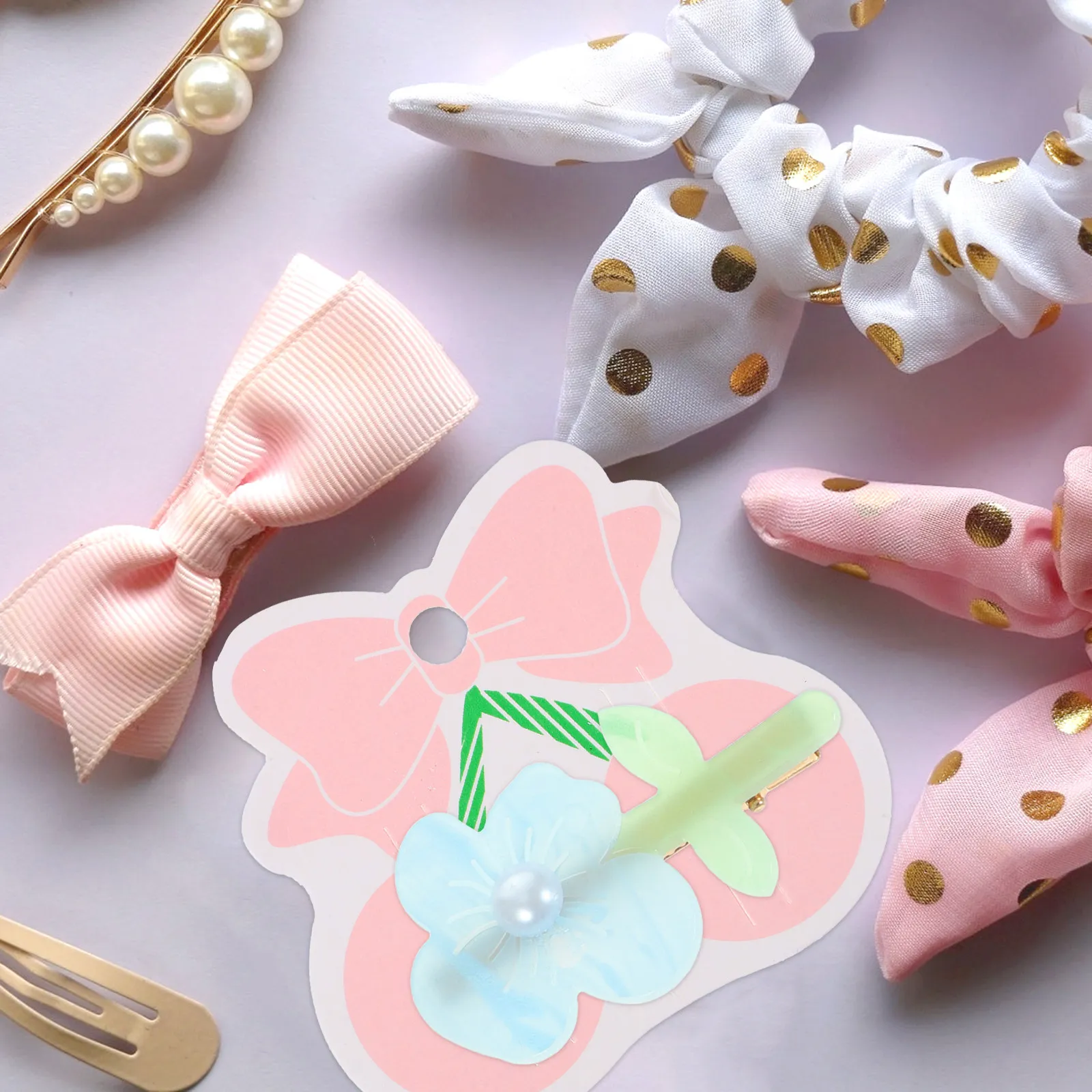 200Pcs Hairpin Display Cards Sturdy Paperboard Hair Clip Holder for Earrings Necklaces Hair Bows Barrettes Craft Display Storage