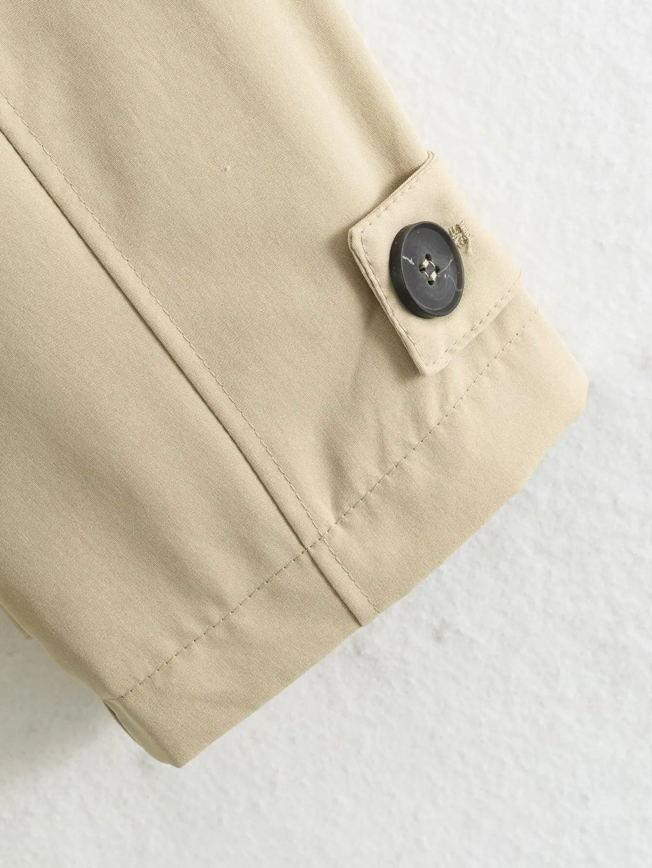 TFMLN Neue Damen-Windjacke mit Kordelzug, lockerer Schnitt, Knopfverschluss, lässiger Trenchcoat, einfarbig, für Frühling und Herbst, Street-Fashion Damenmantel – Detail 10