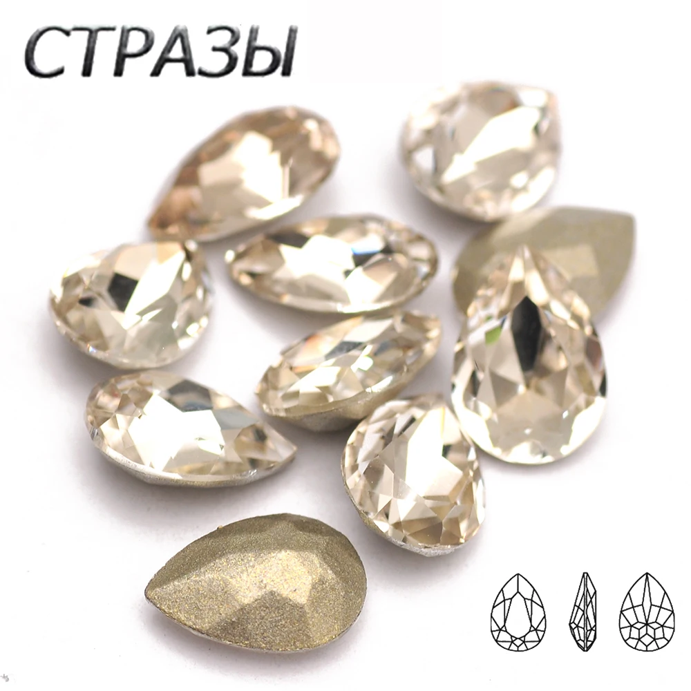 CTPA3bI 5A Quality Crystal Drop 3D Nail Art Glass Rhinestones Pointback Super Clear DIY Crafts Diamond