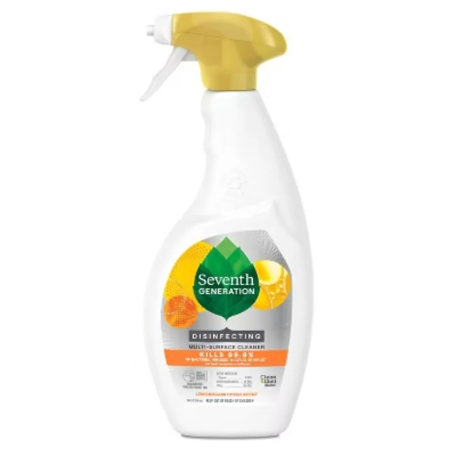 Lemongrass Citrus Disinfecting Multi‑Surface Cleaner, 26oz, Phosphate‑Free Liquid Spray for Household Cleaning and Disinfection