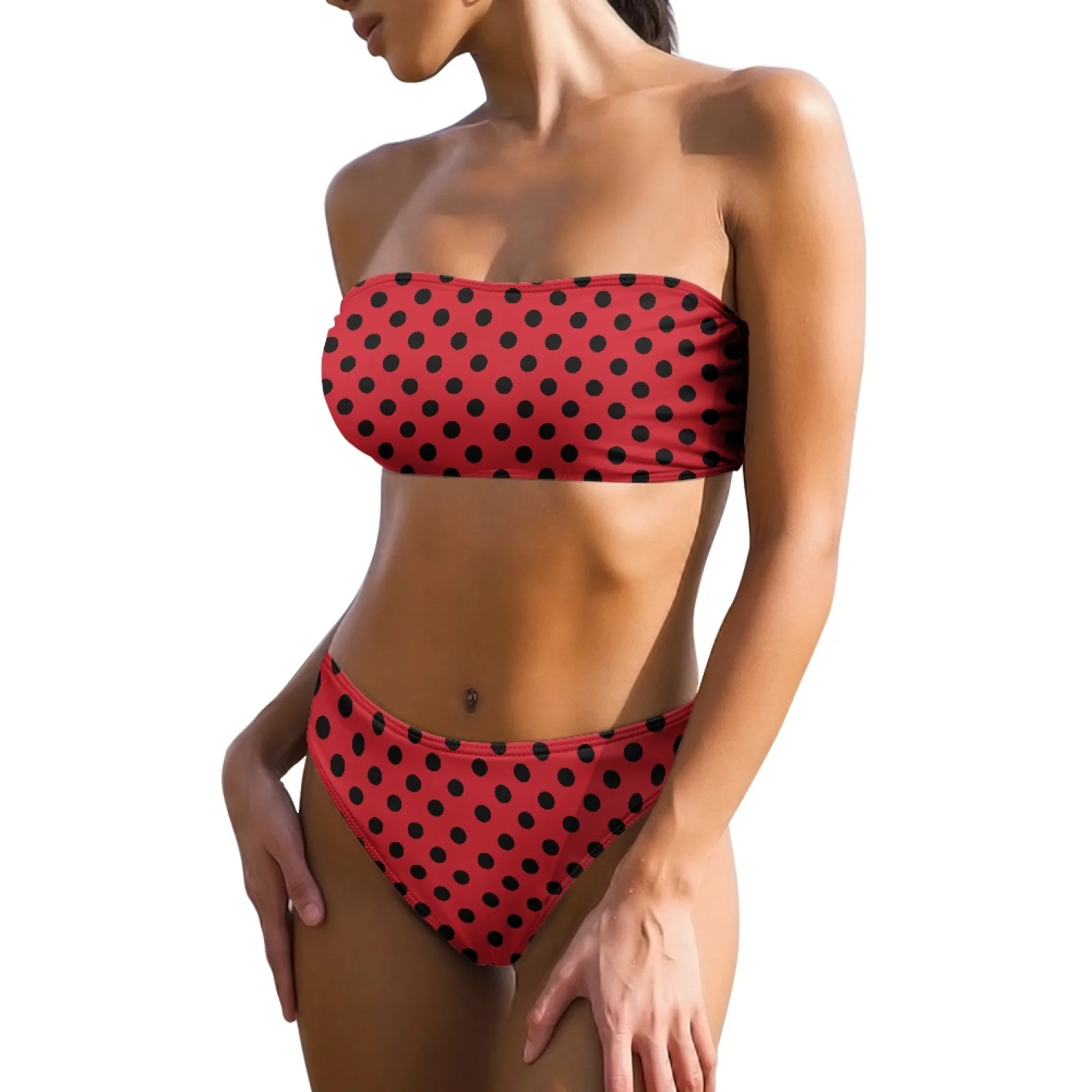 

Red Polka Dots Bikinis Sets Woman Plus Size Ladies Swimwear Women Bathing Suit Bikini Set Maillot de bain femme Swimsuit Biquini