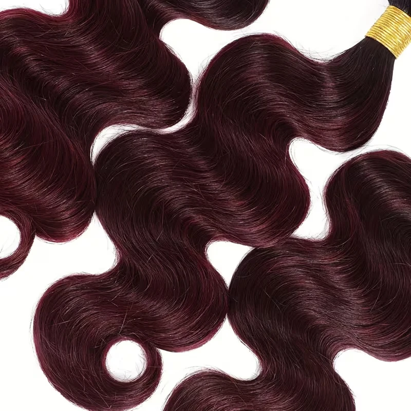 Burgundy Bundles 99J Body Wave Human Hair Bundles 1/3/4 Pcs Hair Extensions Red Colored Brazilian Body Weave Bundles For Women image 5