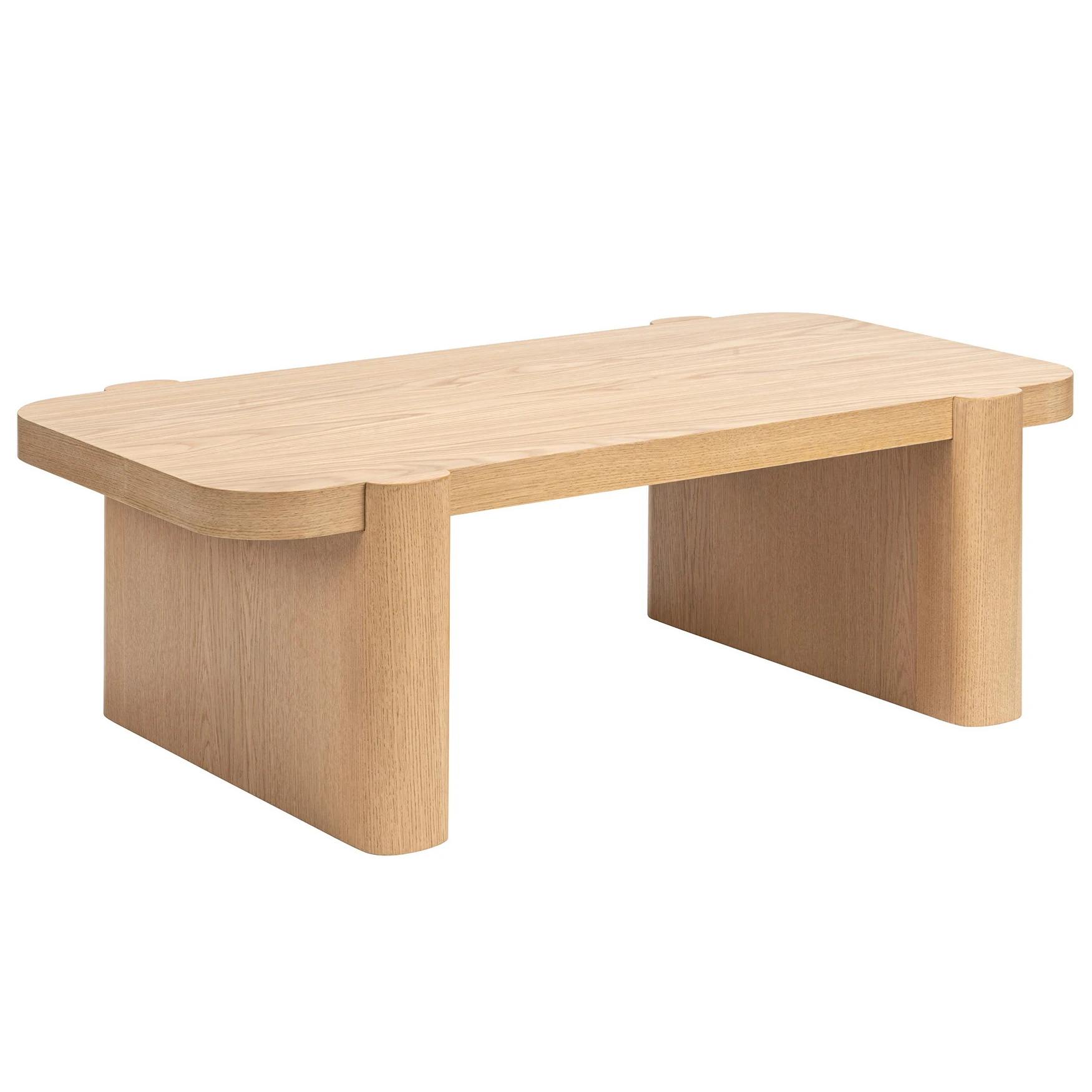 xx-2026 Modern Light Wood Coffee Table with Arc-shaped Edge Storage & Durable Design for Living Room Home Furniture^