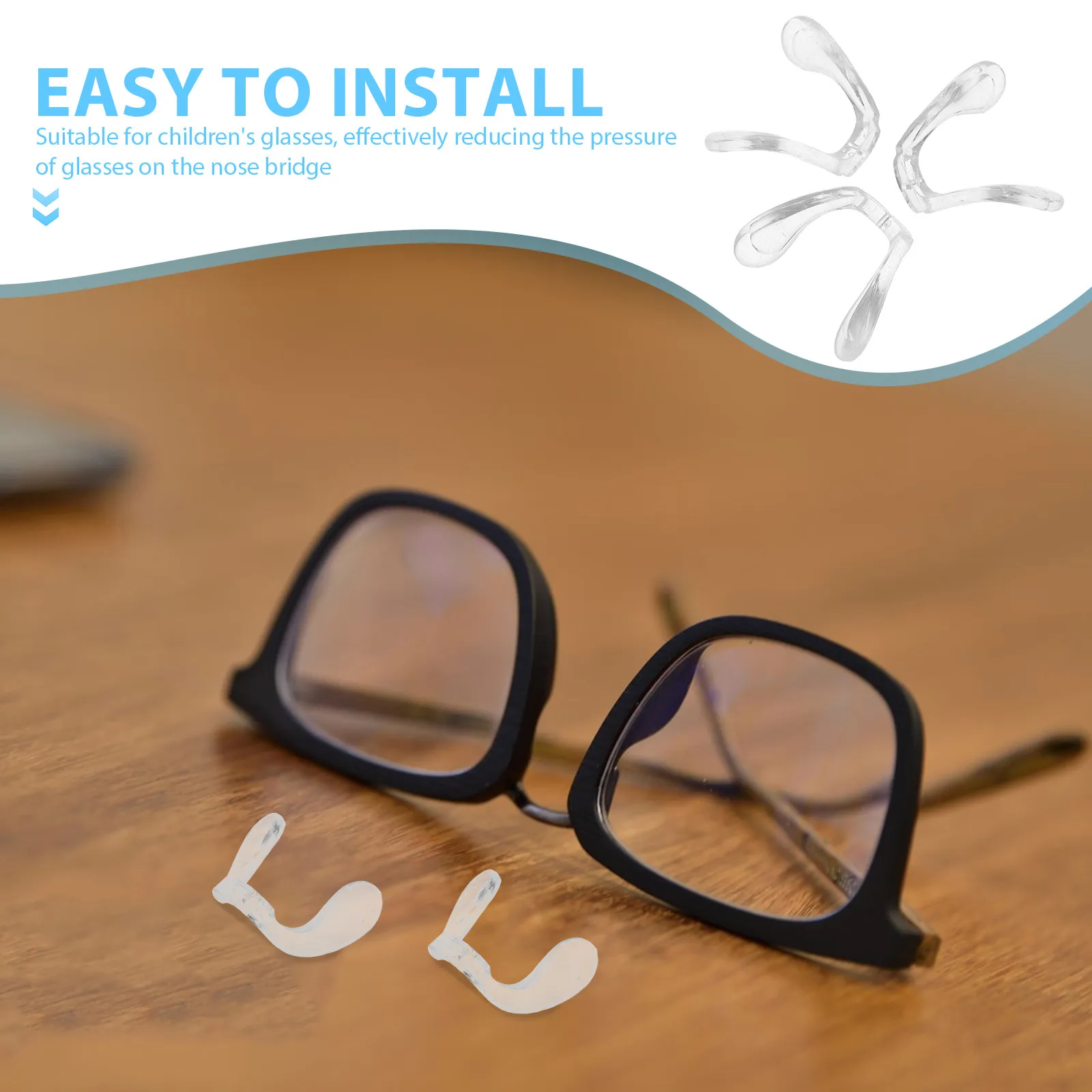3Pcs Silicone U-Shaped Glasses Nose Pads Comfortable Nose Bridge Pads for Eyeglass Repair Stable Fit Accessories