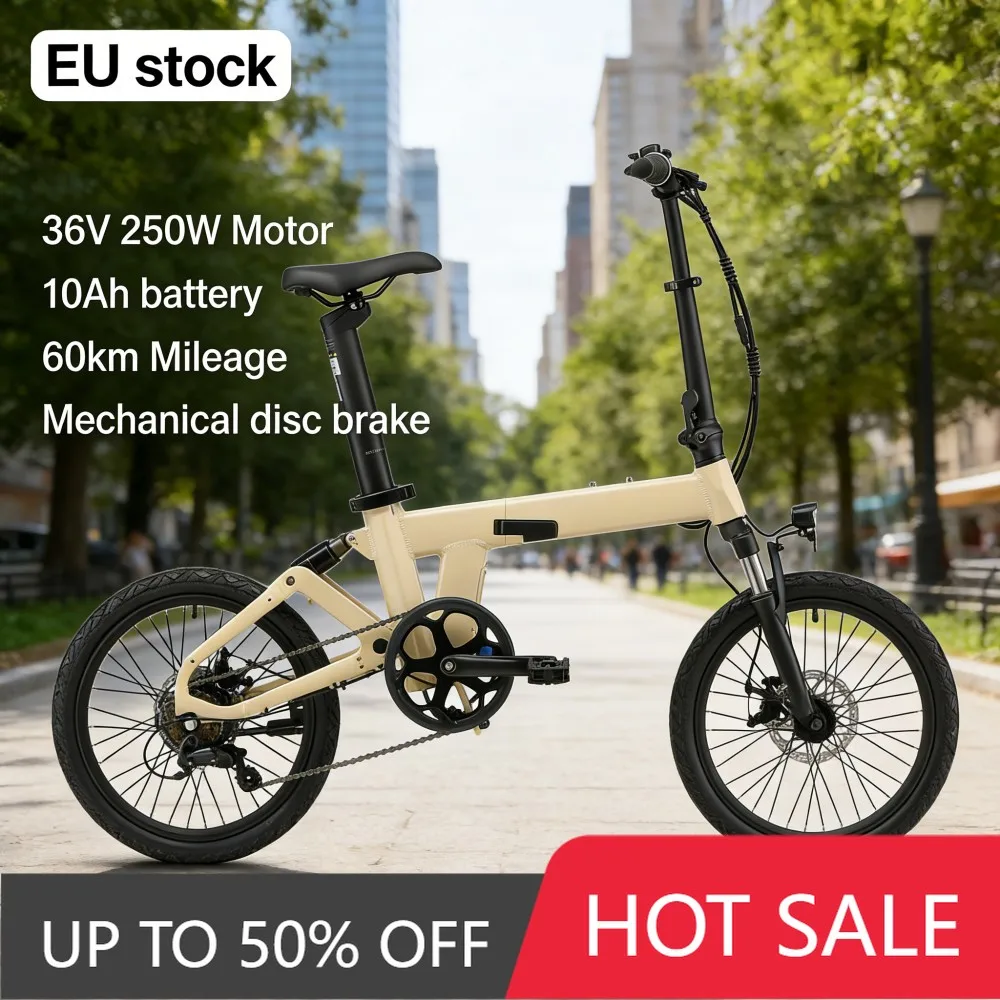 

JYF JYF Aluminum alloy electric bicycle 20 inch electric bicycle 36V 10Ah 25km/h city folding wide tire electric bicycle, speed
