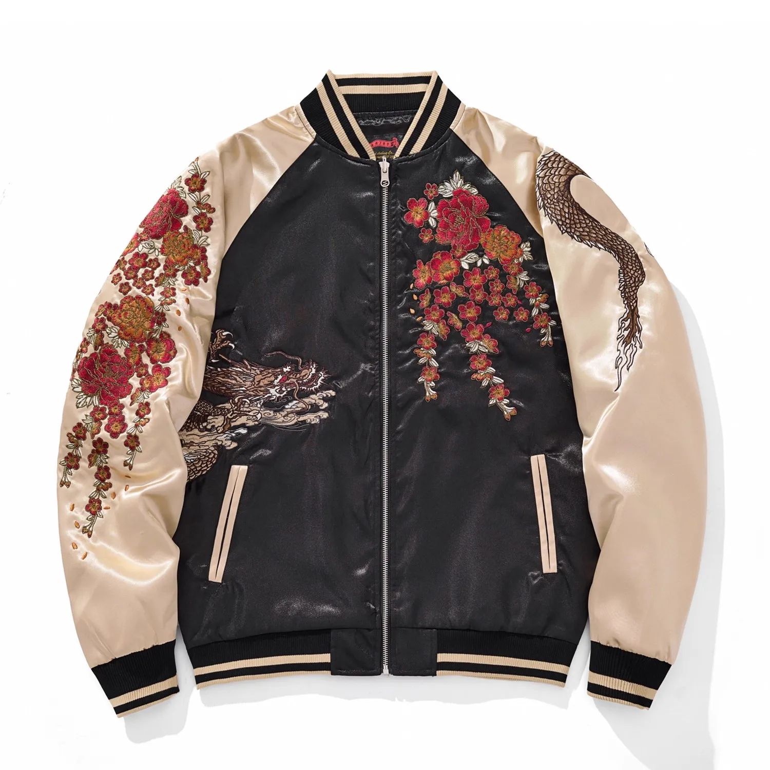 Vintage Japanese Sukajan Souvenir Jacket Streetwear 2025 Autumn Chinese Dragon Embroidered Jacket Loose Coat Varsity Jacket