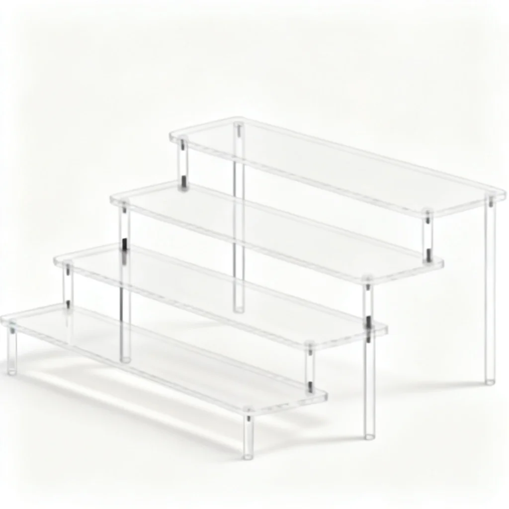 Clear Acrylic 4-Tier Display Stand Clear Acrylic Riser for Collectibles and Cosmetics Organizer Top Rated 2026
