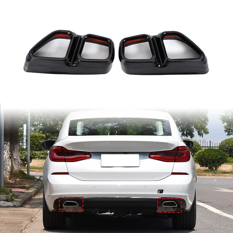 

For 2018-2023 BMW 5 Series 6 Series GT （Rocket Edition） Quad Exhaust Tip Trim Frames Stainless Steel Car Accessories