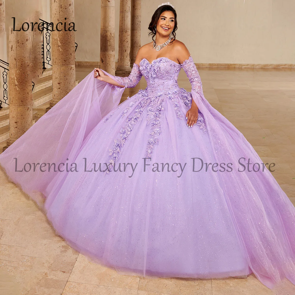 Mexikanische Prinzessin Quince anera Kleid 3d Blume von der Schulter Applikationen formale Ballkleider Korsett formale Vestidos de XV Anos