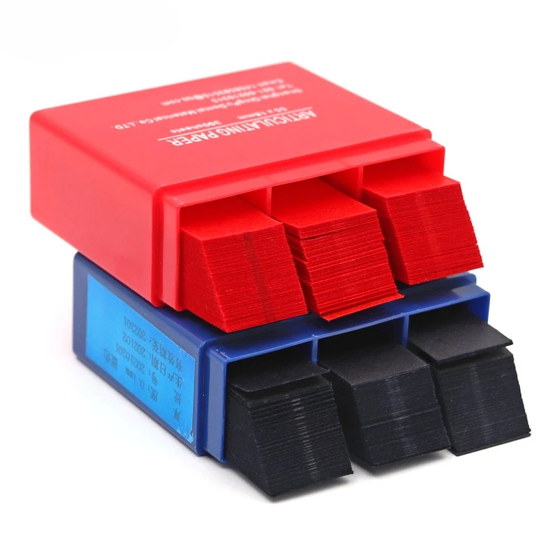 300 fogli/scatola strisce di carta articolate dentali 55*18mm rosso/blu strumento per laboratorio odontotecnico sbiancamento dei denti strumenti per