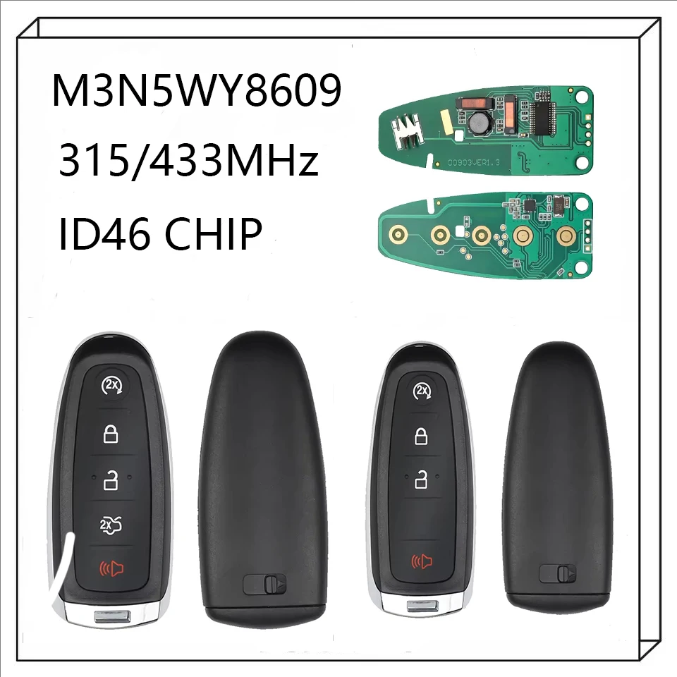 

M3N5WY8609 удаленный автомобильный ключ 315/433 МГц для Ford Edge Escape Explore Expedition Flex Focus Taurus 2011-2018 ID46 pcf7953/7945