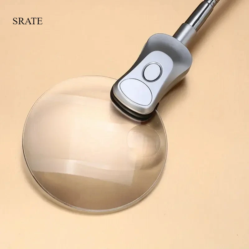 HD 2x 6x Desk Magnifying Glass with LED Lights Table Clip-on Flexible Magnifier Desk Lamp Helping Hands Loupe for Reading