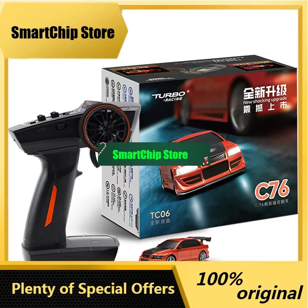 SmCp1/76 C76 Turbo Racing Flat Running Racing MINI RTR Remote Control Model On-road Car Desktop Toys For Adult Children's Toys