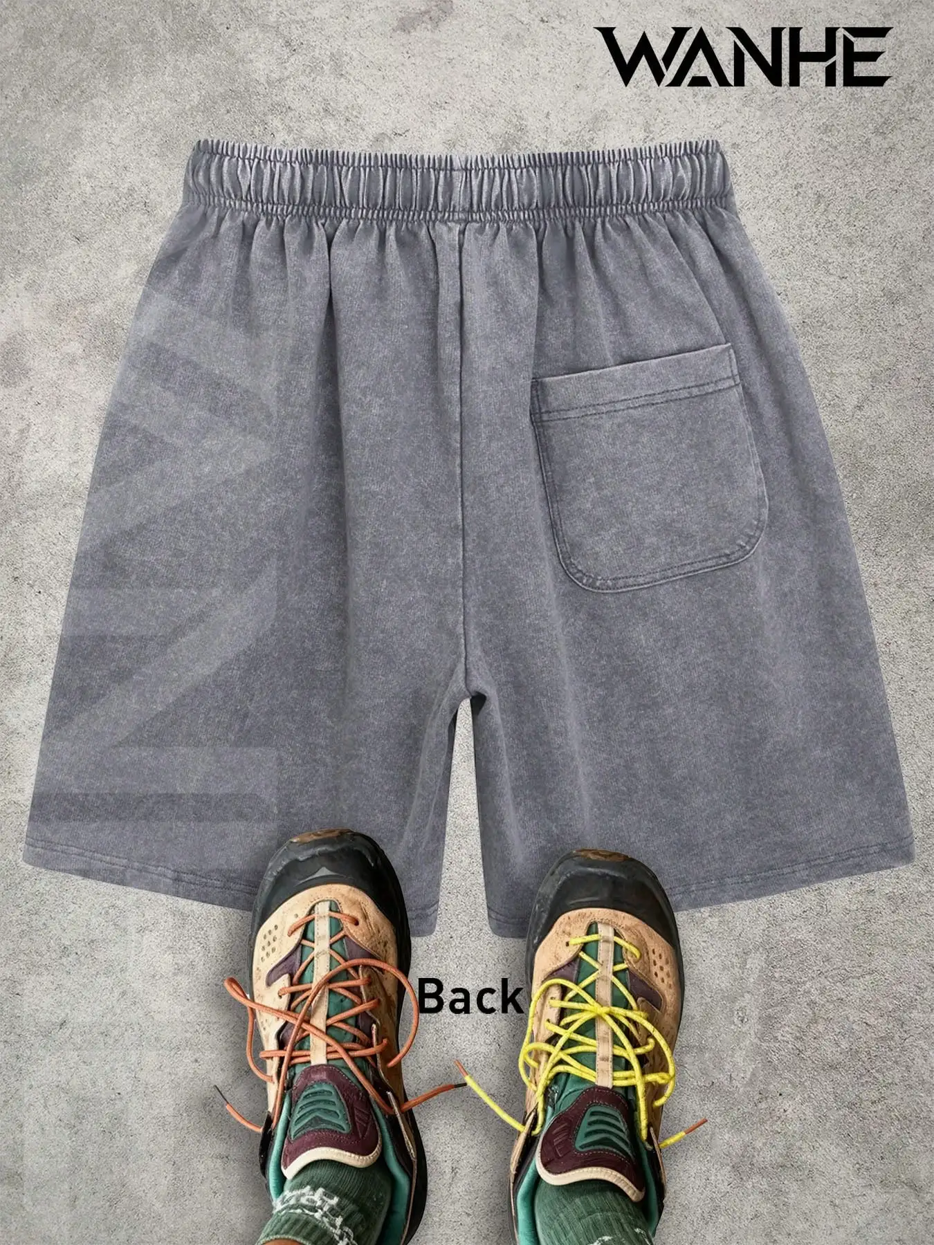 

Мужские летние шорты из стираного хлопка с графическим принтом, свободного кроя, в стиле стритвир