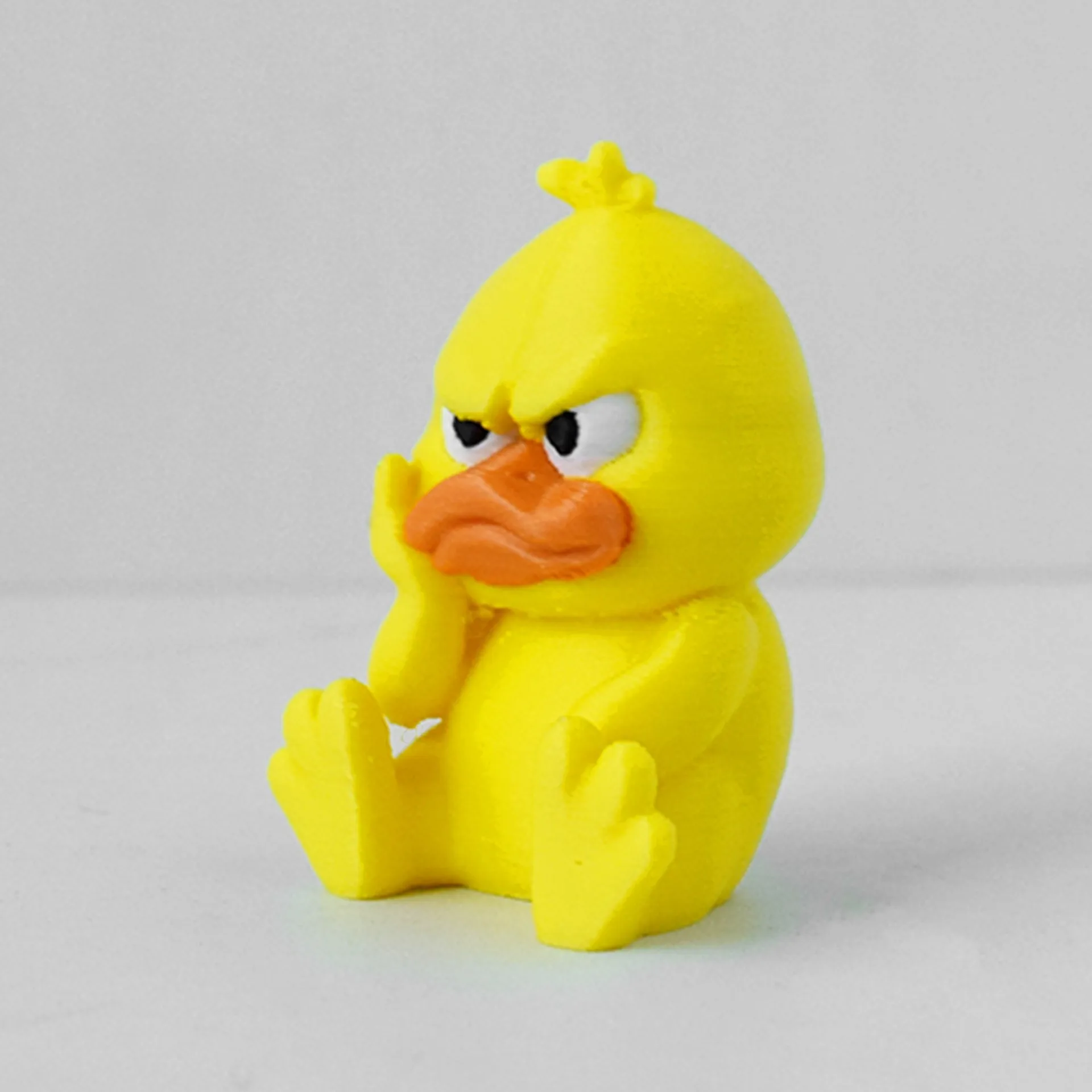 귀여운 우울한 불행한 작은 노란 오리 3D 프린팅 장난감 시뮬레이션 애완 오리 장난감 모델 가정 사무실 책상 장식품 선물