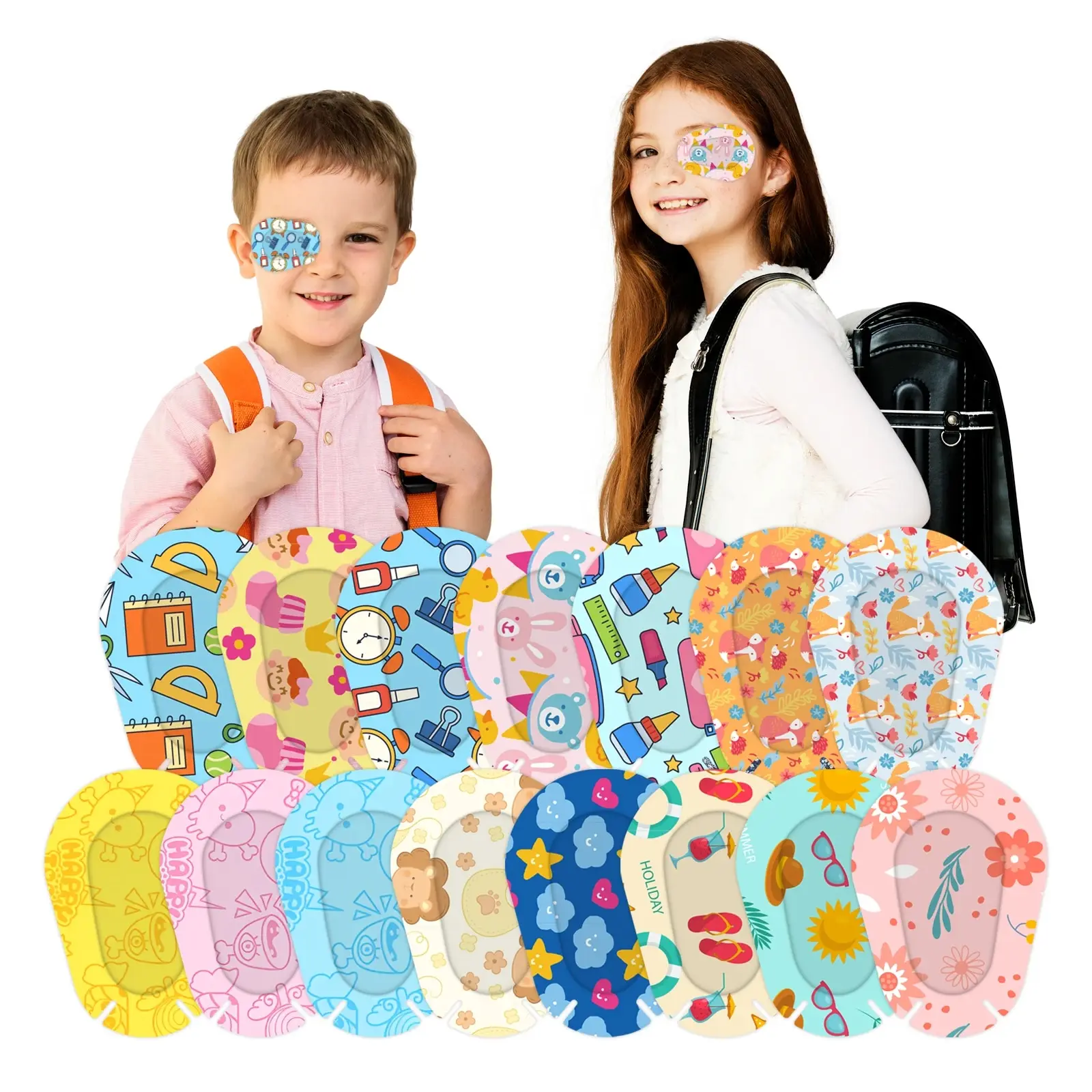 30Pcs Kids Eye Patches Cartoon Adhesive Breathable Amblyopia Bandage Amblyopia Protect Eyesight for Girl Boy Sterile Eye Pad HOT