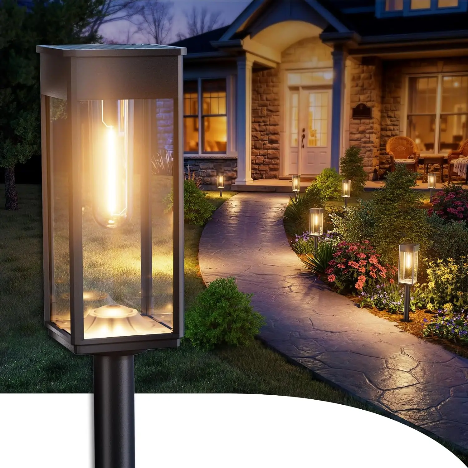 Flood Lights ABS Plastic 10in 10 Pack Outdoor Spring Stone Gray