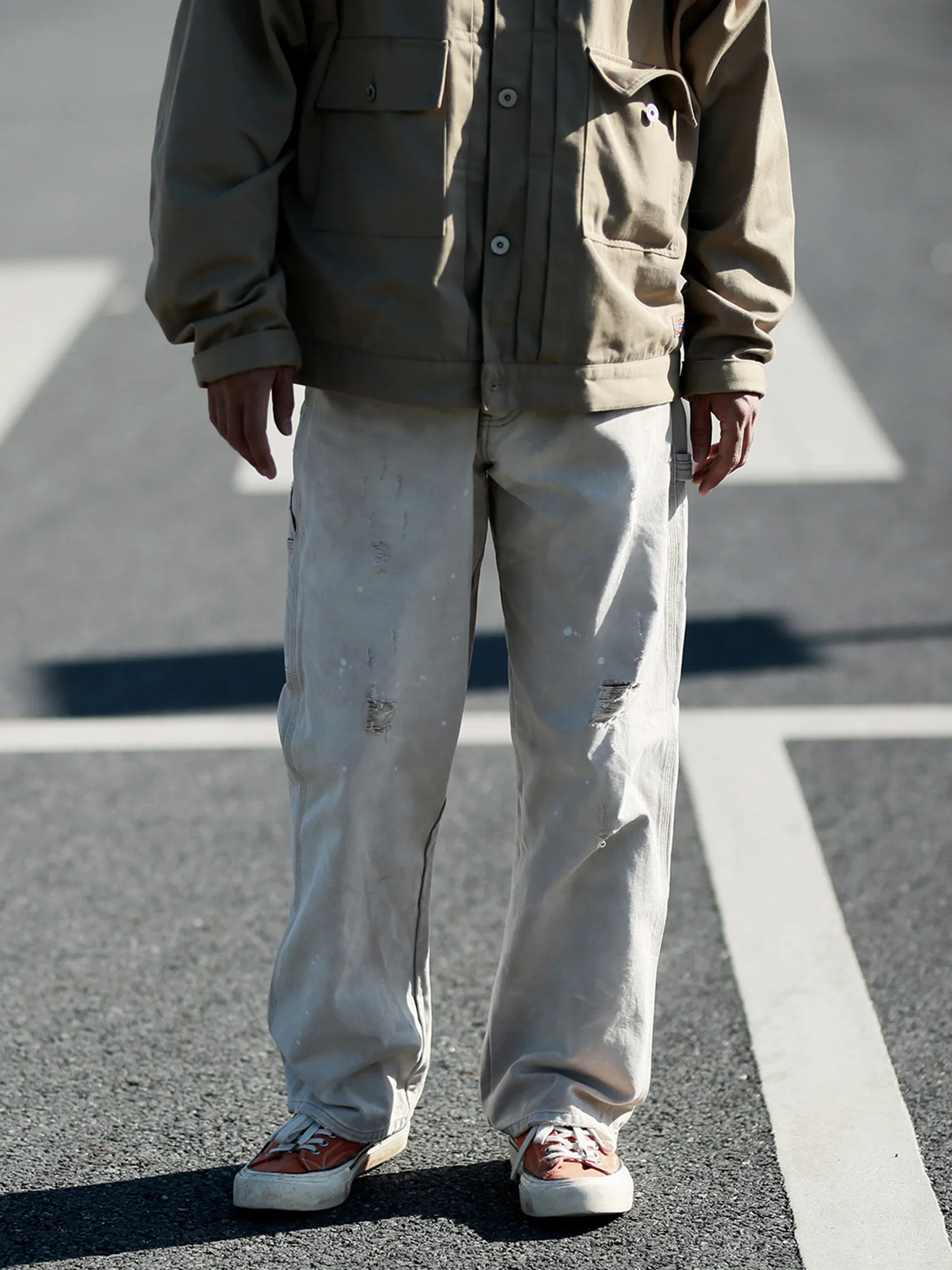 

Брюки WOODENhea B11 в стиле лесоруба, японские ретро-брюки с эффектом потертости и винтажным дизайном, повседневные рабочие брюки.