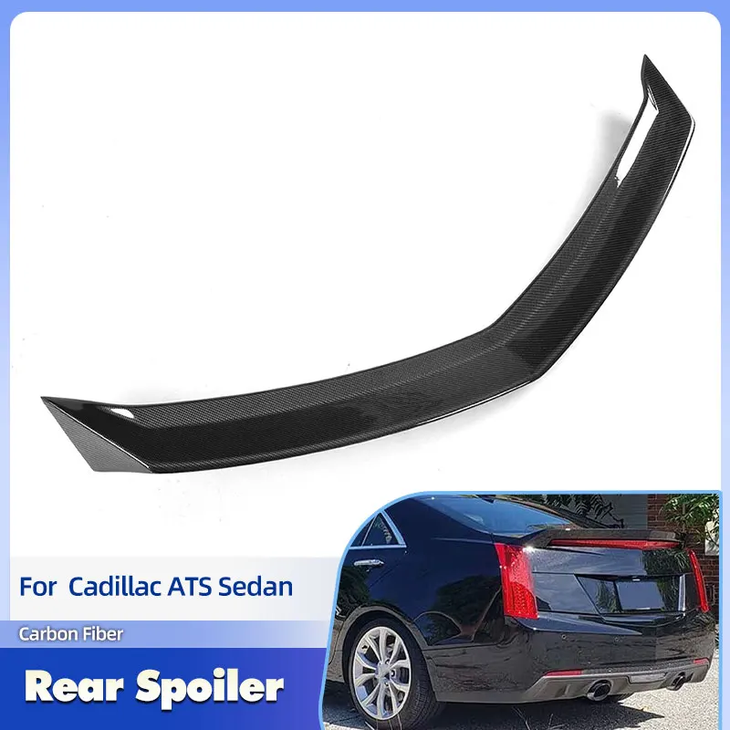 Car Rear Trunk Spoiler Wings Carbon Fiber for Cadillac ATS Sedan 4-Door 2014-2019 Racing Rear Spoiler Boot Trunk Wing Lip