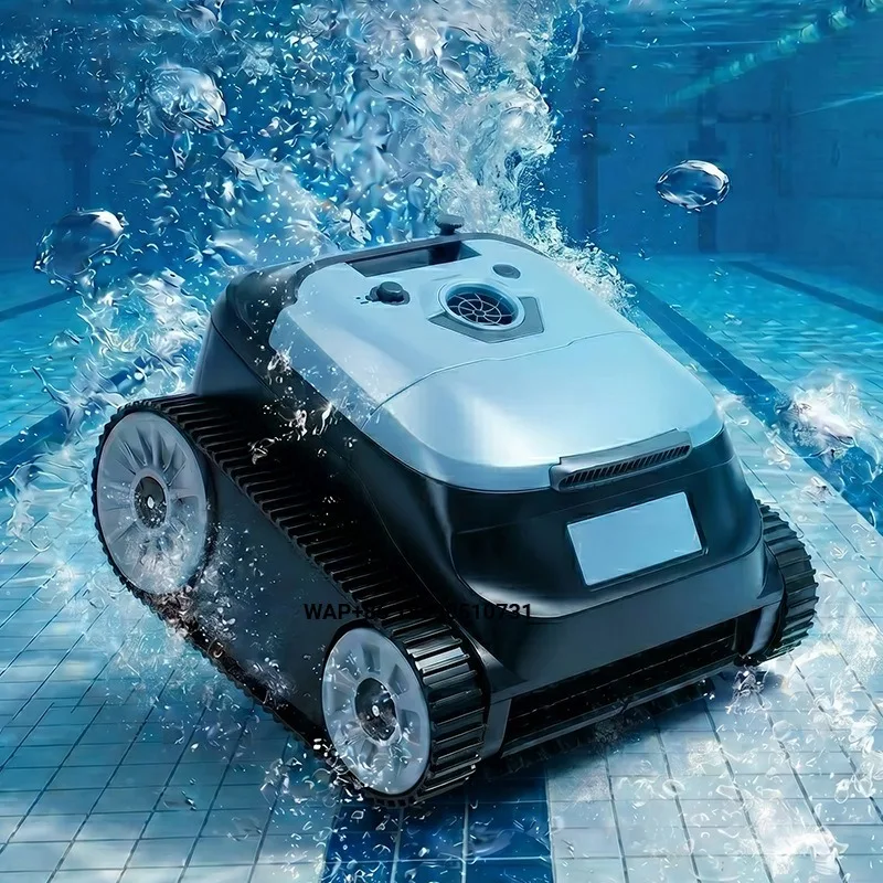 Smart Robotic Pool Cleaner with Wall Climbing Function Automatic Pool Vacuum 180 Mins Cordless Robot for Floor Walls Waterline