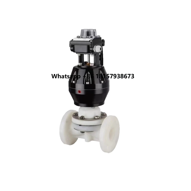 

China High Quality 2in to 4in PVDF Pneumatic Diaphragm Valve DN50-100 Flange End Pneumatic PVDF Diaphragm Valve
