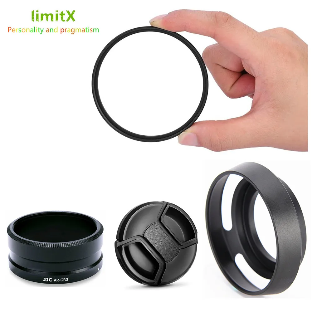 49mm UV Filter Metal Lens Hood Cap Adapter Ring Tube For Ricoh GR III IIIx GRIII GR3 GRIIIx GR3x Camera