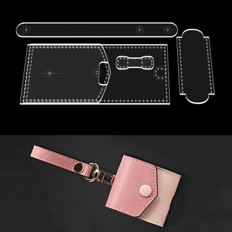 YOMDID 5PCS Handcraft Leather Acrylic Template Headphone Organizer Bag Stencil DIY Wallet Making Mold Leather Craft Supplies view 4