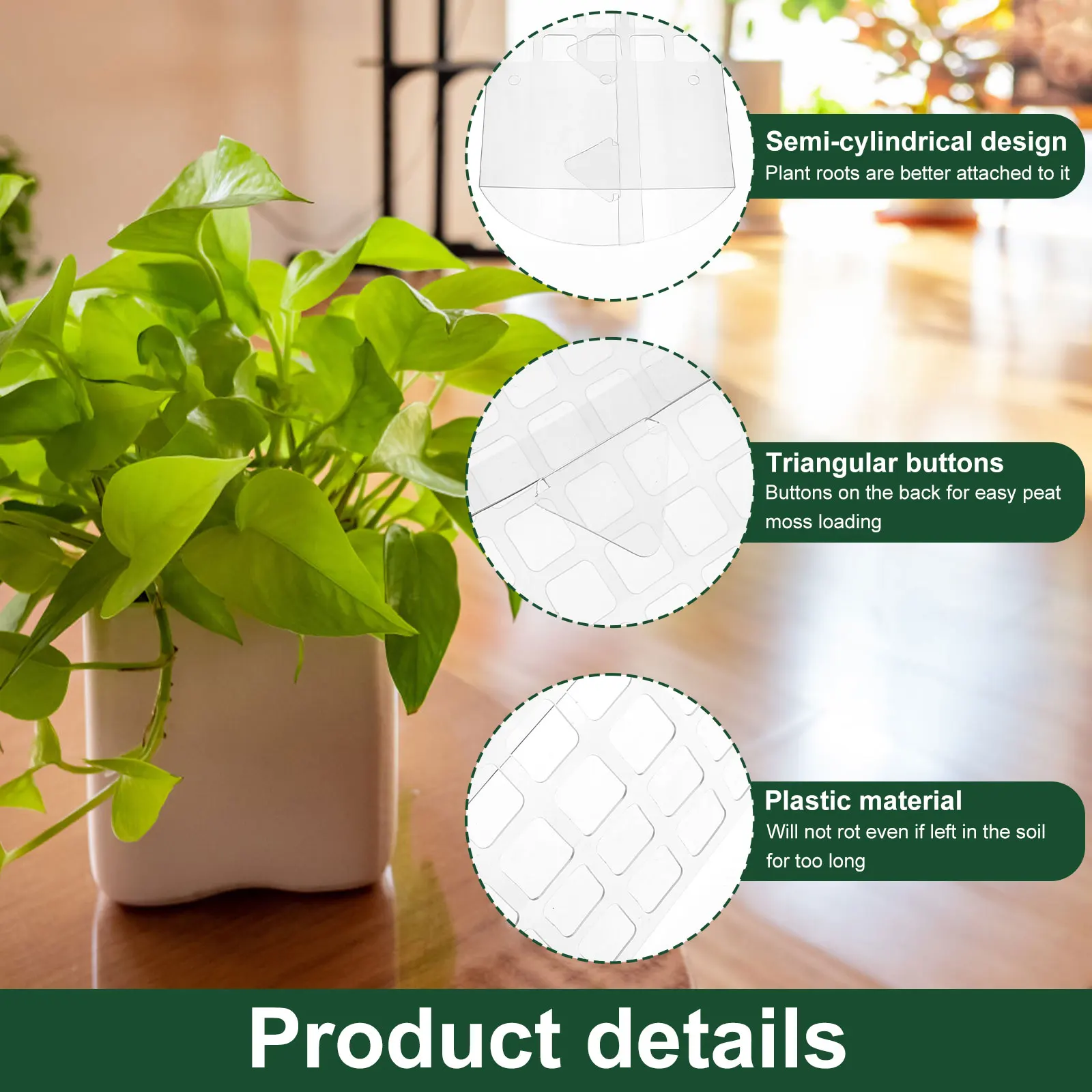 4PCS/2PCS 24 Inch Plastic Moss Pole for Plants Monstera Plant Poles for Climbing Plant Indoor Moss Pole Work with Sphagnum Moss