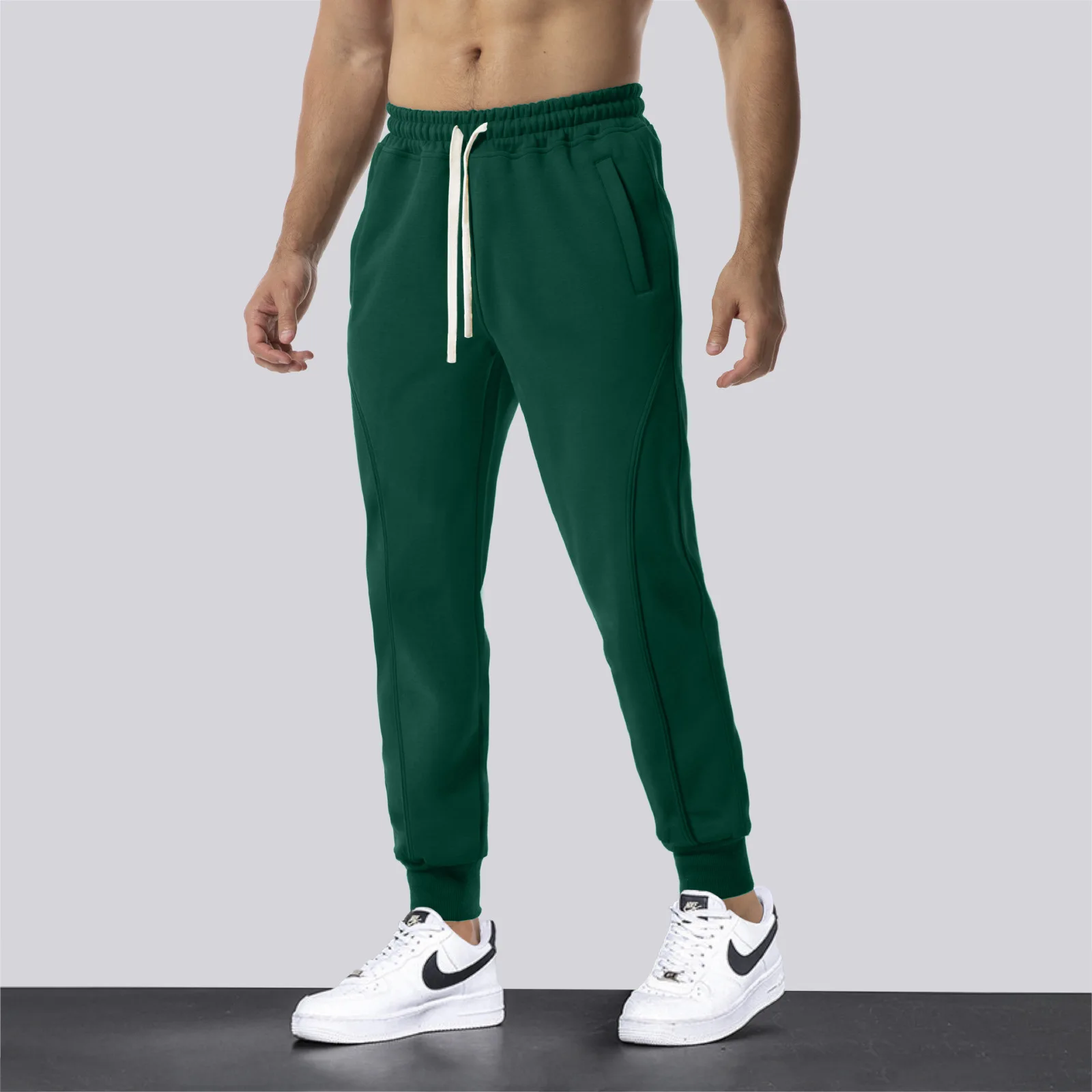 

Men's Loose Cotton Vintage Joggers Sweatpants Breathable Harajuku Woman Workout Trousers Elastics High Waist Age Reduction PantS