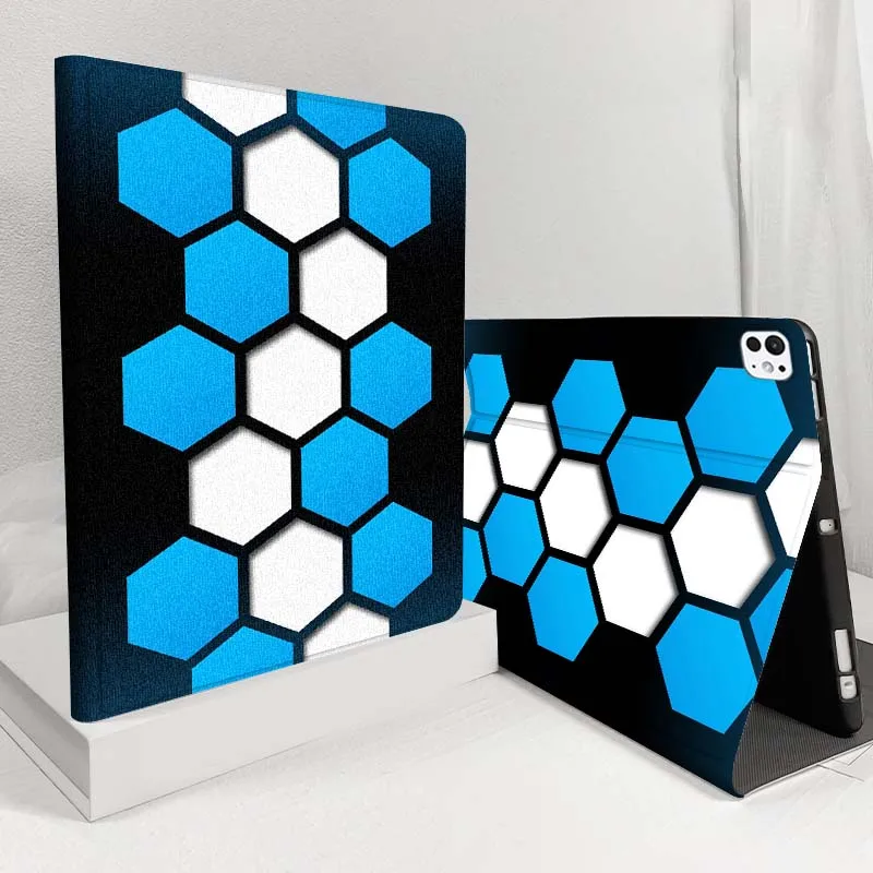 

Green white geometric hexagon For iPad Pro Air 5 4 3 13 11 8 7 6 5 10th 7th 6th 10.5 12.9 10.9 Tablet Case