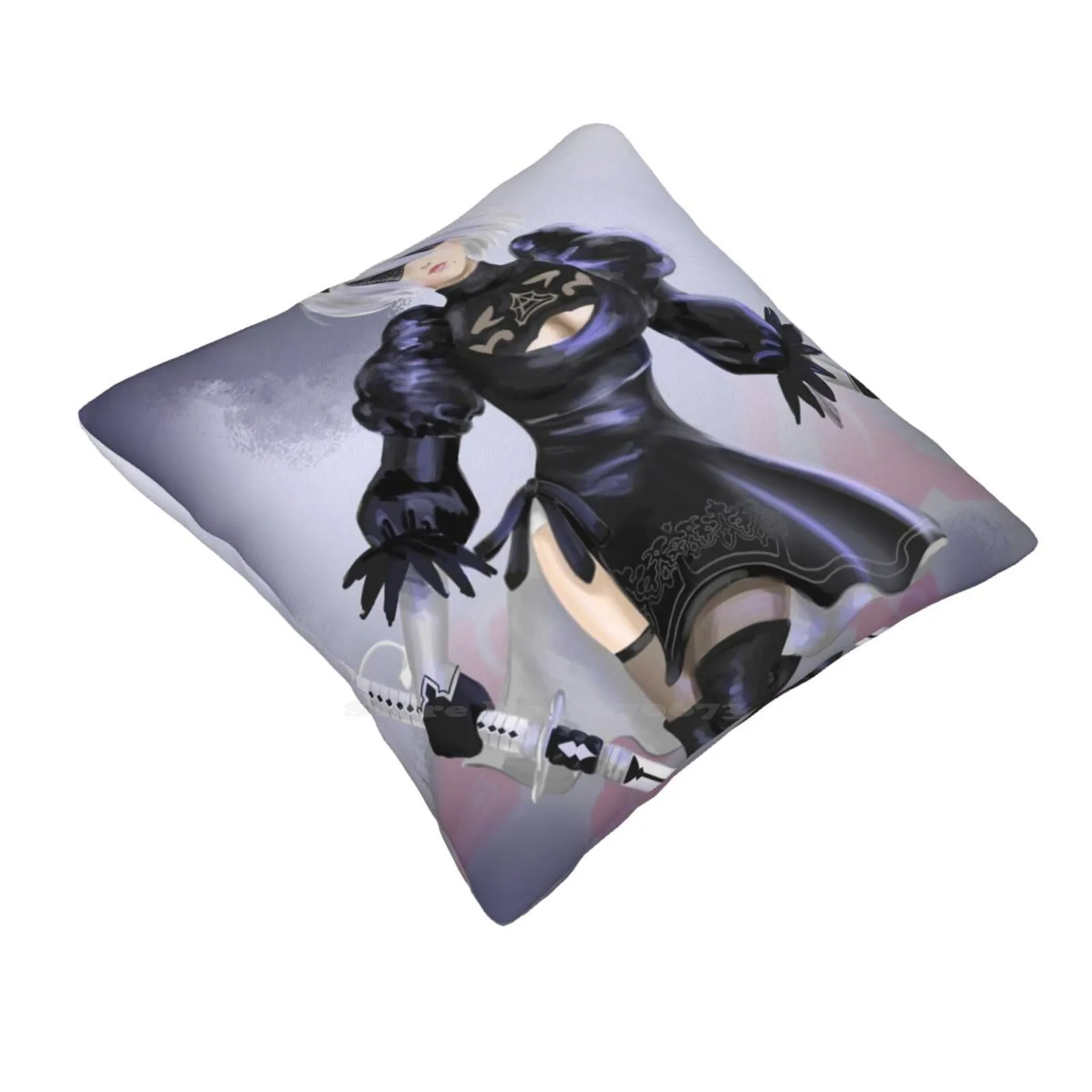 Nier : Automata 2b Yorha Throw Cushion Pillow Cover Nier Automata 2b Yorha Android Fanart