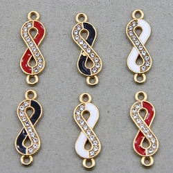 6pcs 8*25mm Crystal Infinity Charms for Jewelry Making Fashion Earring Pendant Connectors Bracelet Necklace Charm Accessories