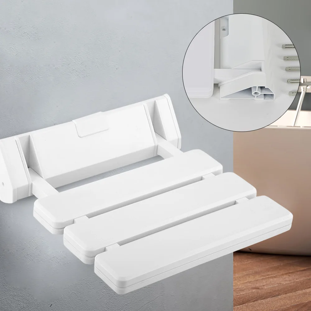 Max 130kg Foldable Shower Seat Wall Mounted for Bathroom