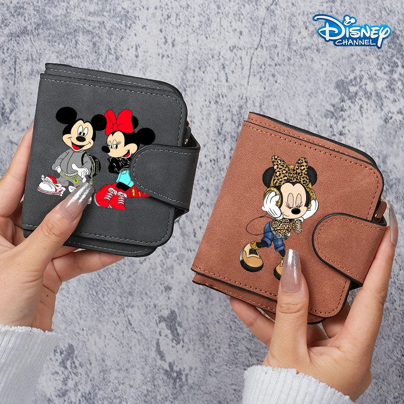 Minnie Mickey Mouse Women Wallets Girl Disney Anime Fashion Daily Purse Multi Card Slot Trend Card Bag Portable Zero Wallet Gift