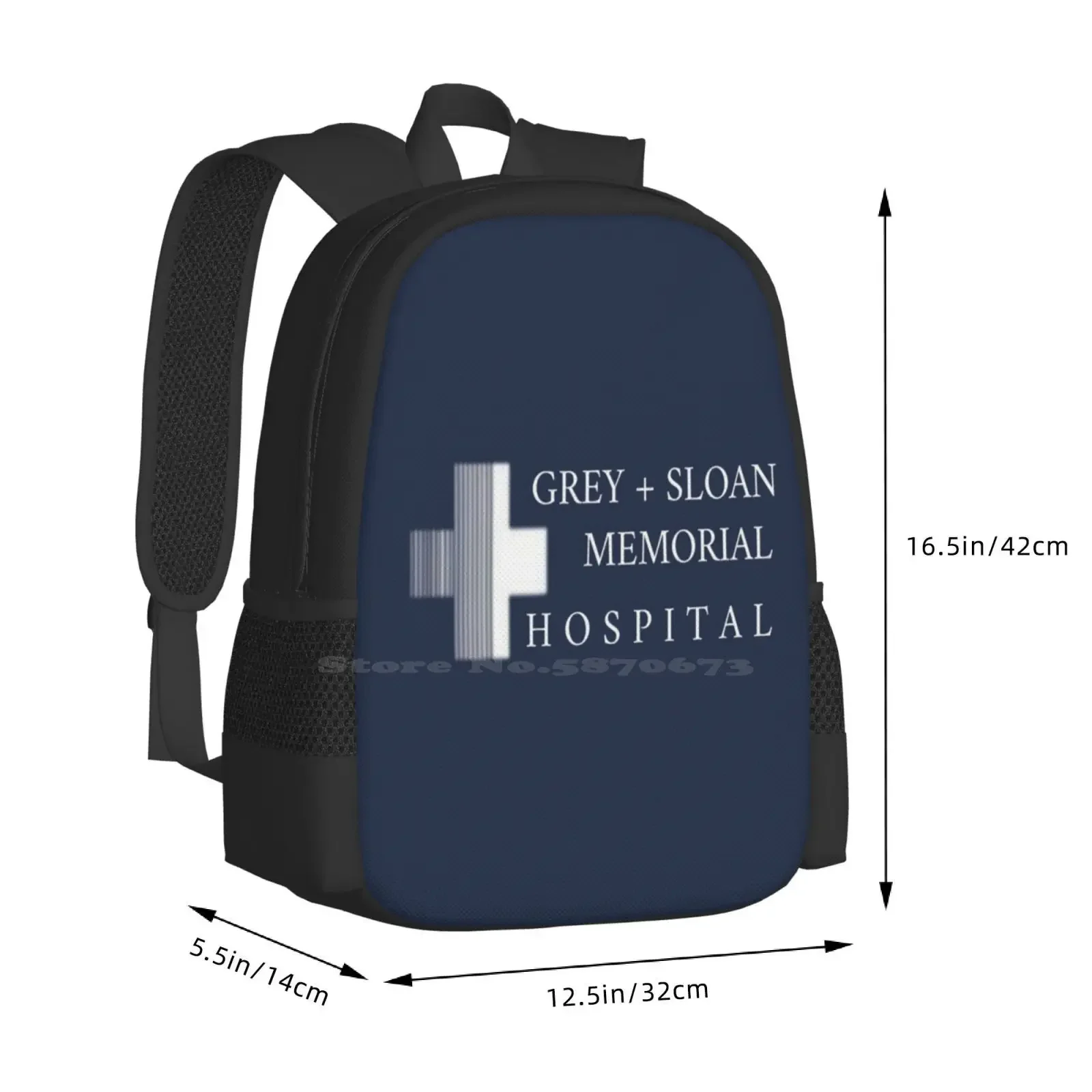 Gray+Sloan Memorial Gray'S Anatomy رائجة البيع حقيبة مدرسية على ظهره حقائب أنيقة تشريح الرمادي #3