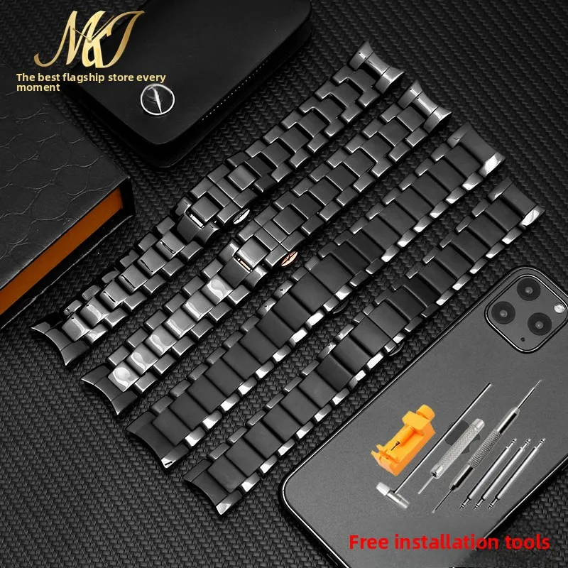 حزام ساعة سيراميك عالي الجودة لساعة أرماني AR1451 AR1452 AR1400 AR1410 AR1421 AR1440 ملحقات سوار ساعة رجالي