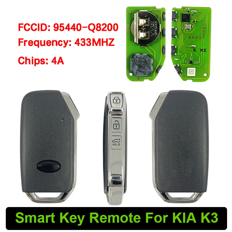 

CN051300 3 кнопки смарт-ключ пульт дистанционного управления для KIA K3 PN:95440-Q8200 433 МГц 4A чип послепродажного обслуживания бесключевой доступ