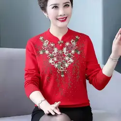Luxury Embroidery Sweater Design Knit Coats Autumn Winter Women's Clothing Knitted Pullover Long Sleeve Tops Soft Jumpers Chic