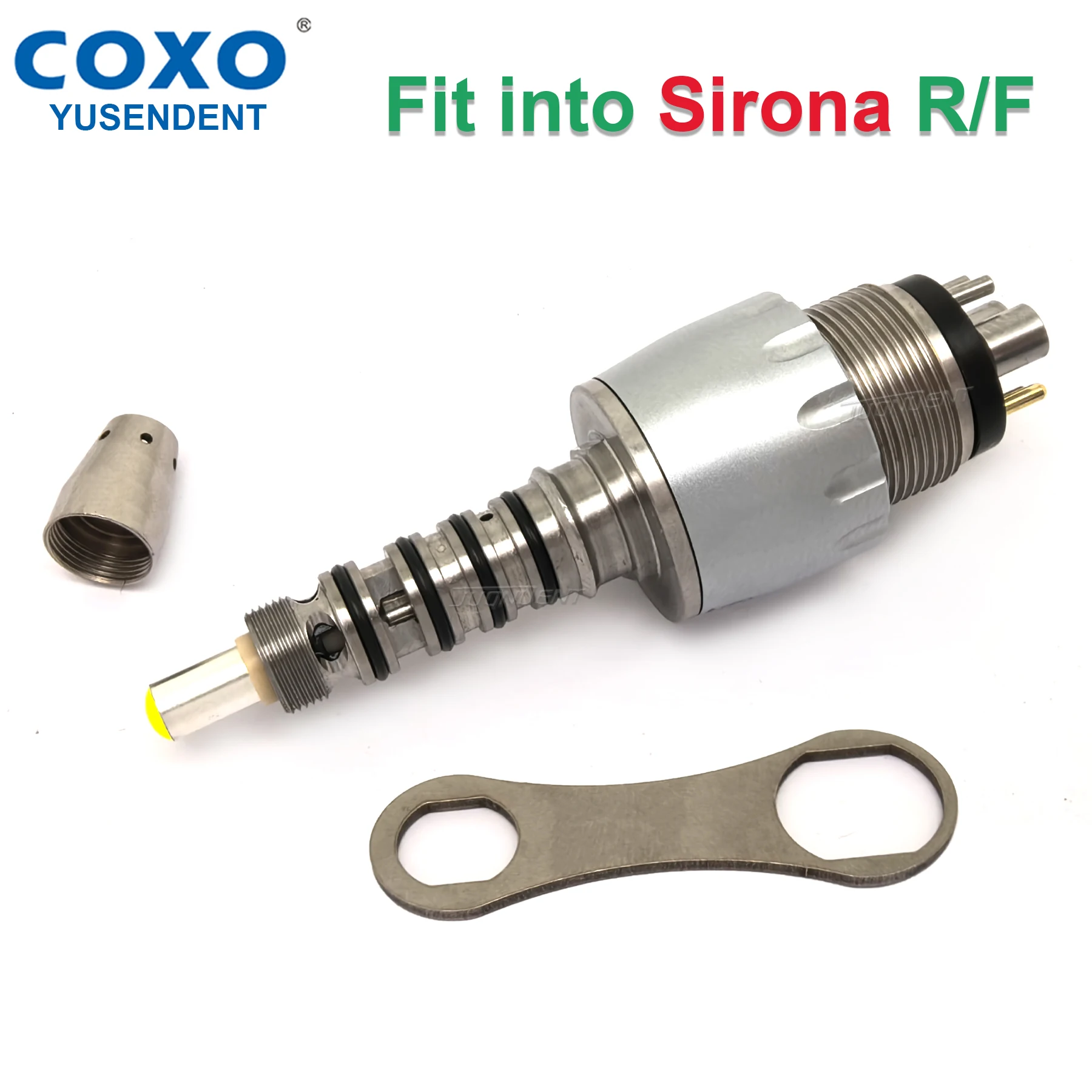 

COXO YUSENDENT стоматологический быстроразъемный соединительный адаптер, светодиодная оптоволоконная муфта, 6 отверстий для высокоскоростных турбинных наконечников Sirona