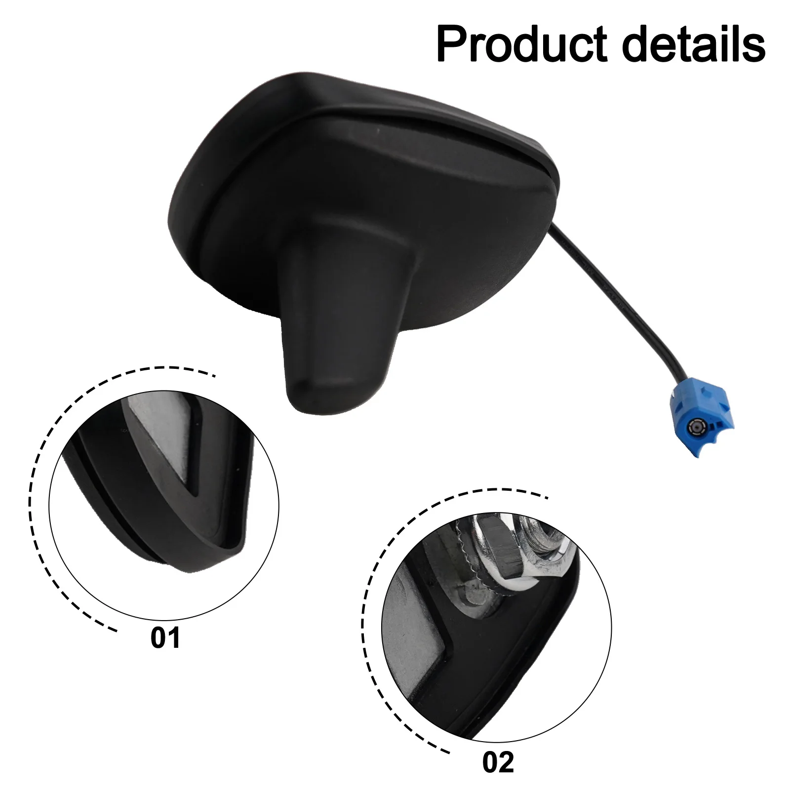 Colour for Black Shark Fin Antenna High-quality Materials Non-deformation Quick To Install Replacement Installation
