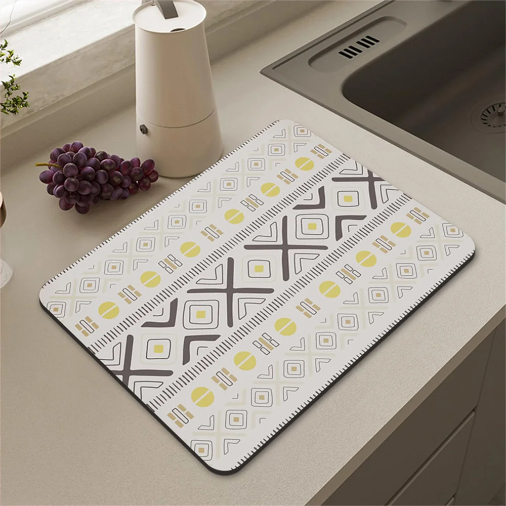 Coffee Machine Drain Mat Cream Solid Color Kitchen Countertop Absorbent Mat Dry Non-slip Bar Molding Duck Table Leave-in Heat