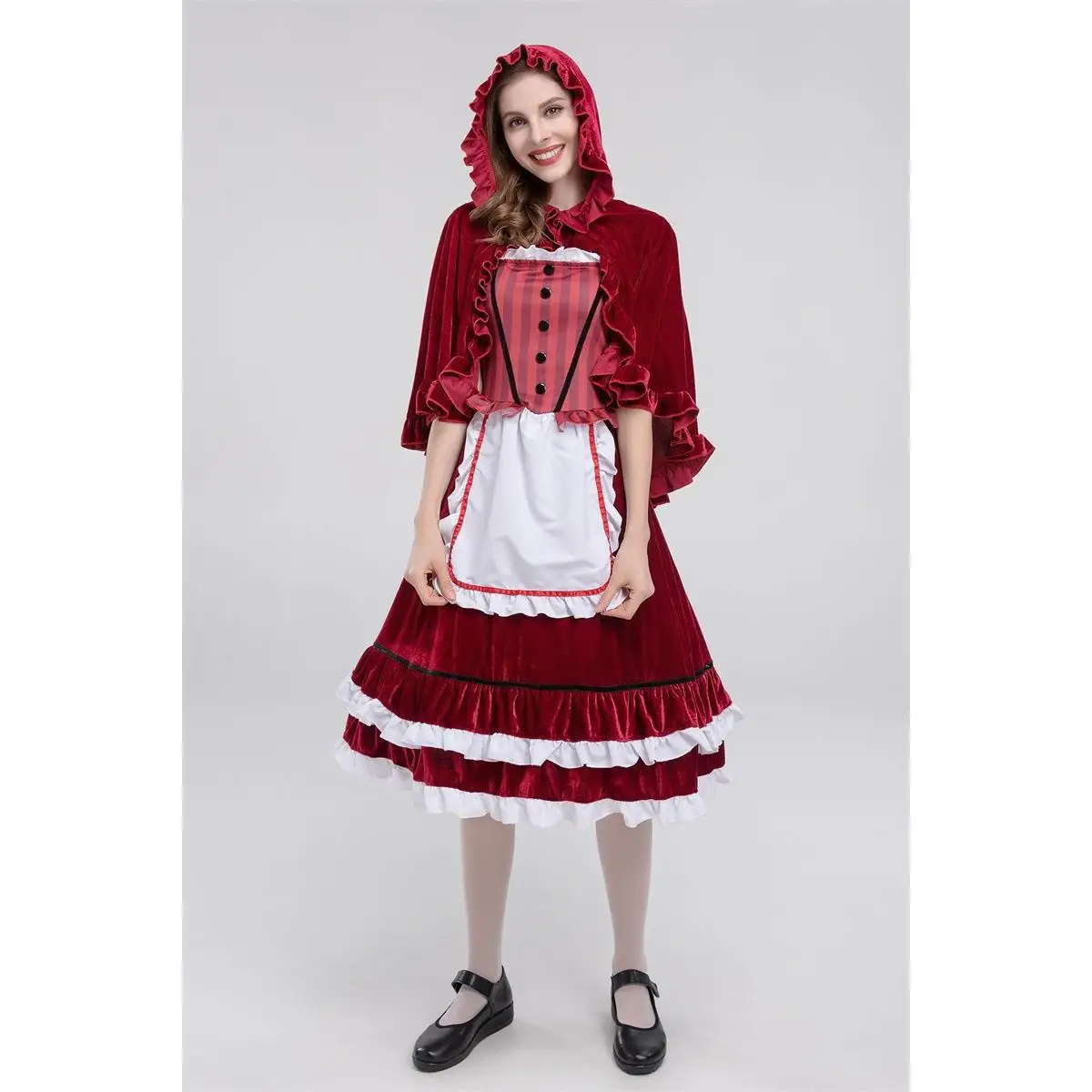 

loween Little Red Riding Hood Cosplay Anime Par eup Dance Performance Costume Women's Traditional Ethnic Stage Wear