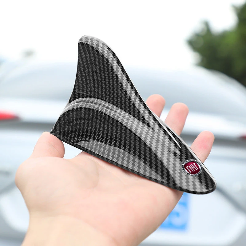 Car decorative roof antenna, carbon fiber antenna, shark fin sticker for Fiat Stilo Abarth 500 Ducato Tipo FR Punto