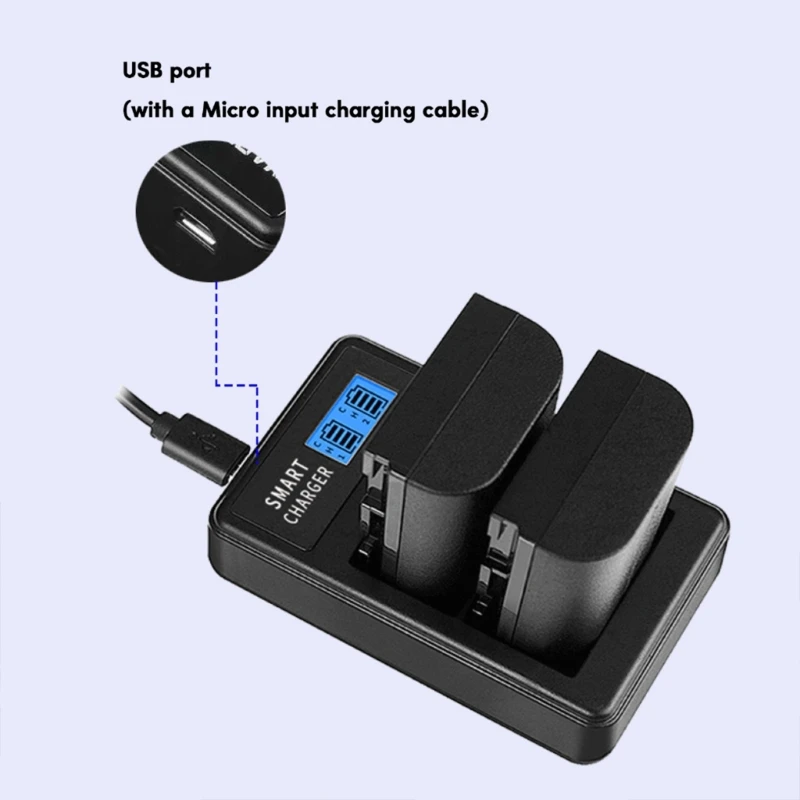 EN-EL15 Battery Charger LCD USB Charger Double Battery Charging Dock for Nikon D500 D600 D610 D7000 D7100 D7200 D800E D810A