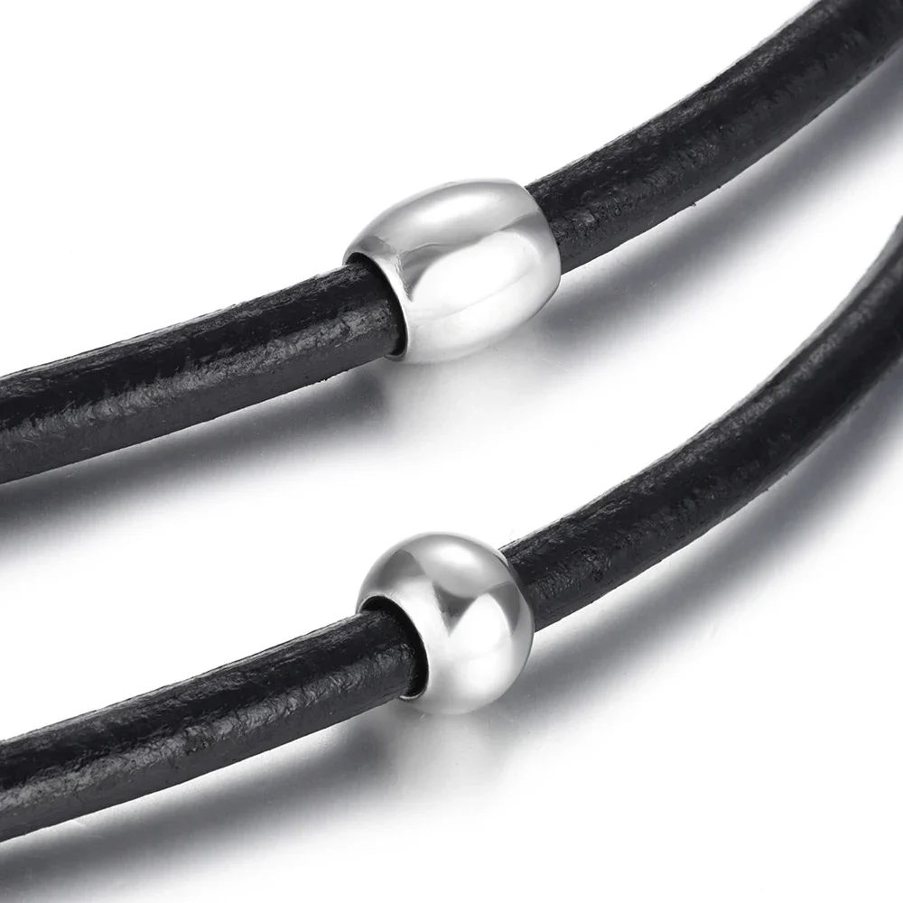 10Pieces Stainless Steel Spacer Position Beads Large Hole Slider Charms Leather Bracelet Jewelry Making DIY Accessories Findings image 4