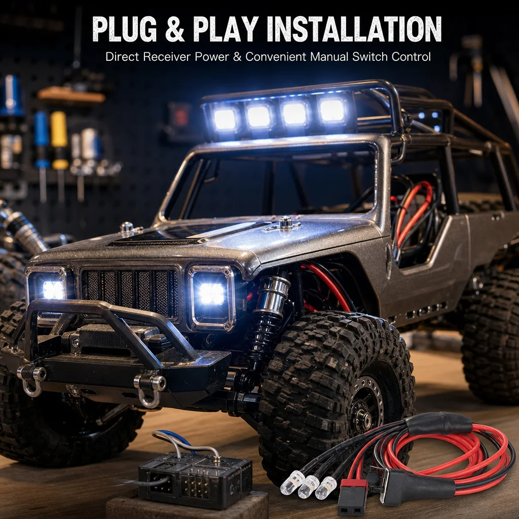 RCクローラー用LEDライトキット。1/24スケールのRCモ - Rc Crawler Led Light Kit Controller のレビューと価格