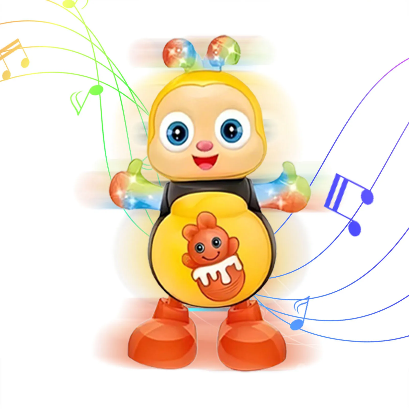 Juguete Vocal de abeja de dibujos animados, juguetes eléctricos con sonido, iluminación Flash, cantar, bailar para niñas, niños, mascotas electrónicas, juguetes musicales, regalos