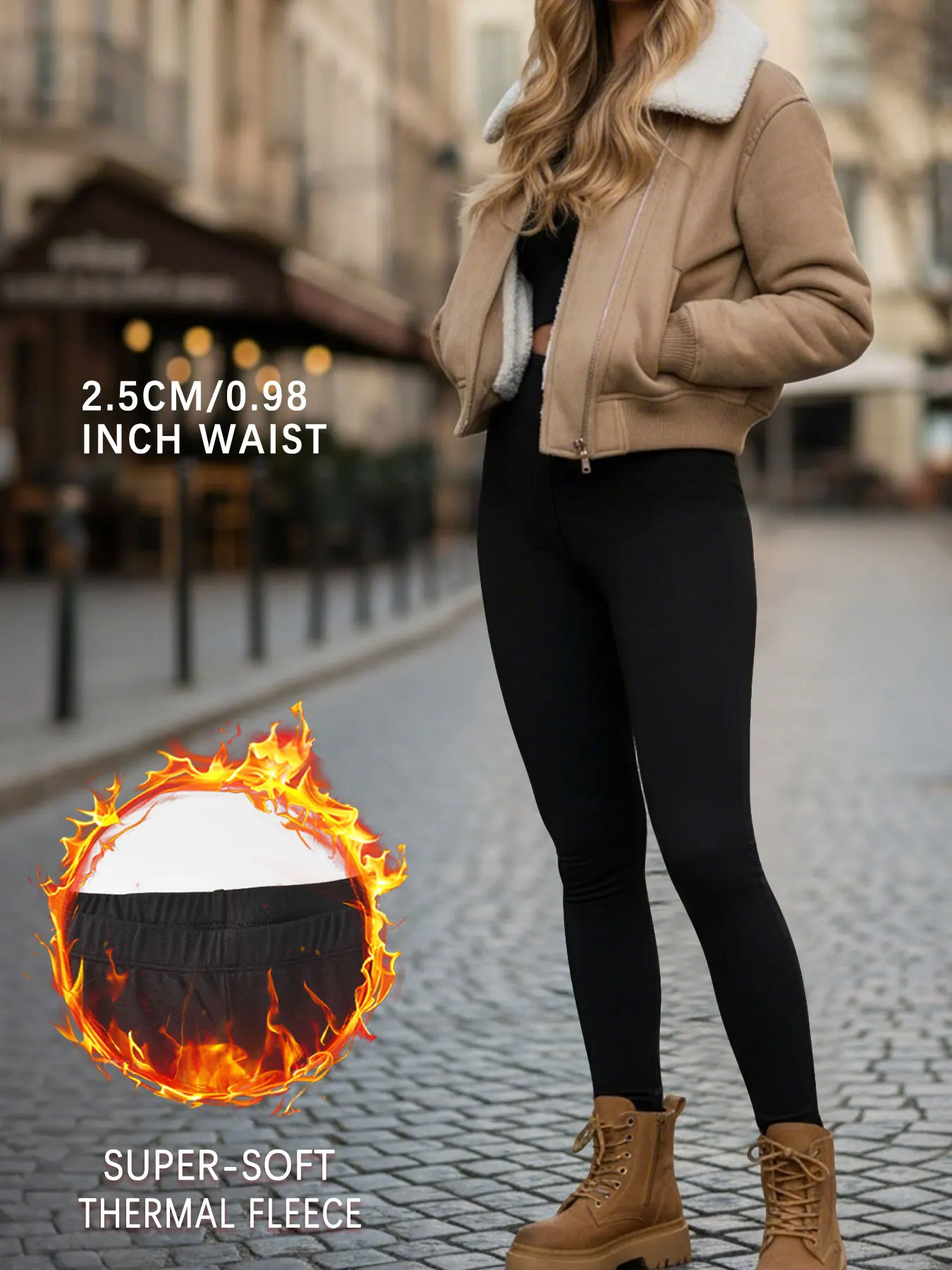 

Женские флисовые леггинсы с низкой посадкой и термотехнологией. Разработан для зимнего бега, йоги и сохранения тепла во время тренировок.