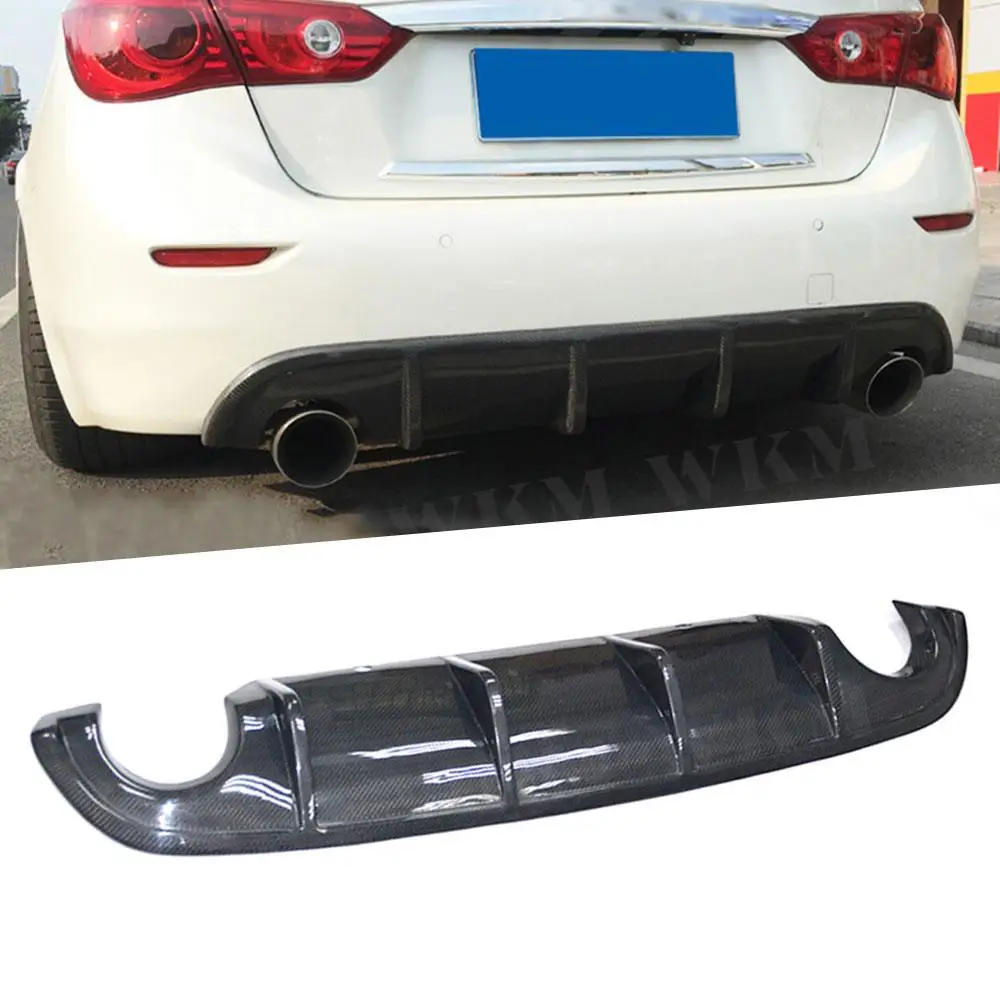 

Carbon Fiber Q50 Rear Lip Bumper Diffuser for Infiniti Q50 Q50S 2014-2017 add on style Bumper Guard Car Styling